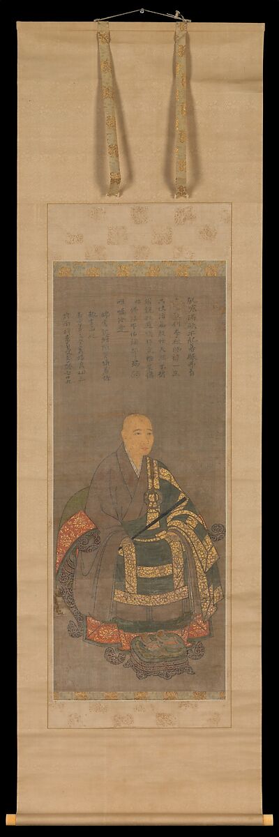 Portrait of Keinan Eibun, Hanging scroll; ink, color, and gold on silk, Japan
