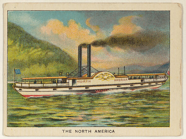 The North America, from the "Hudson-Fulton" series (T72), issued with Turkey Red Cigarettes by the American Tobacco Company, Issued by American Tobacco Company, Commercial color lithograph 