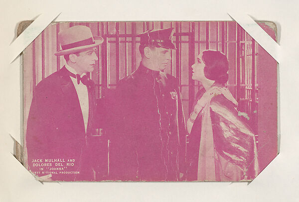 Jack Mulhall and Dolores del Rio in "Joanna" from Scenes from Movies Exhibit Cards series (W404), Commercial color photolithograph 