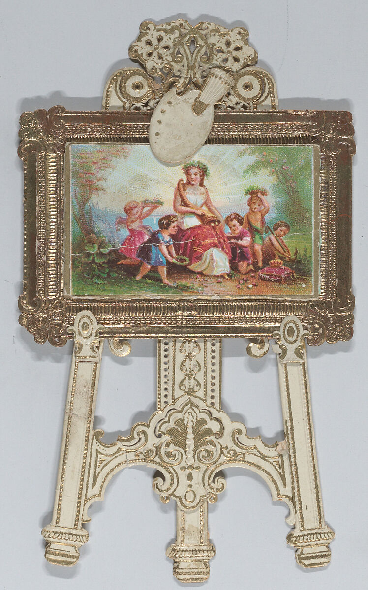 Valentine - Standing easel, chromolithographed family, Raphael Tuck &amp; Sons (British, London), Heavy card-stock, gilding, chromolithography  