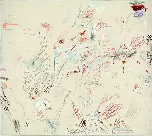 Dutch Interior, Cy Twombly (American, Lexington, Virginia 1928–2011 Rome), Wax crayon, lead pencil, oil on canvas 