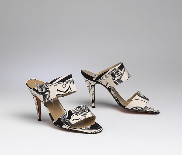 Shoes, Gianni Versace (Italian, founded 1978), leather, silk, Italian 