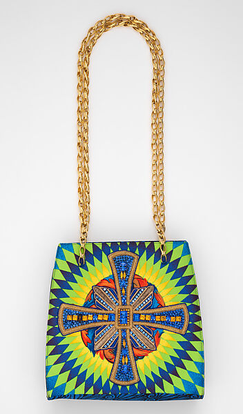 Purse, Gianni Versace (Italian, founded 1978), silk, metal, glass, Italian