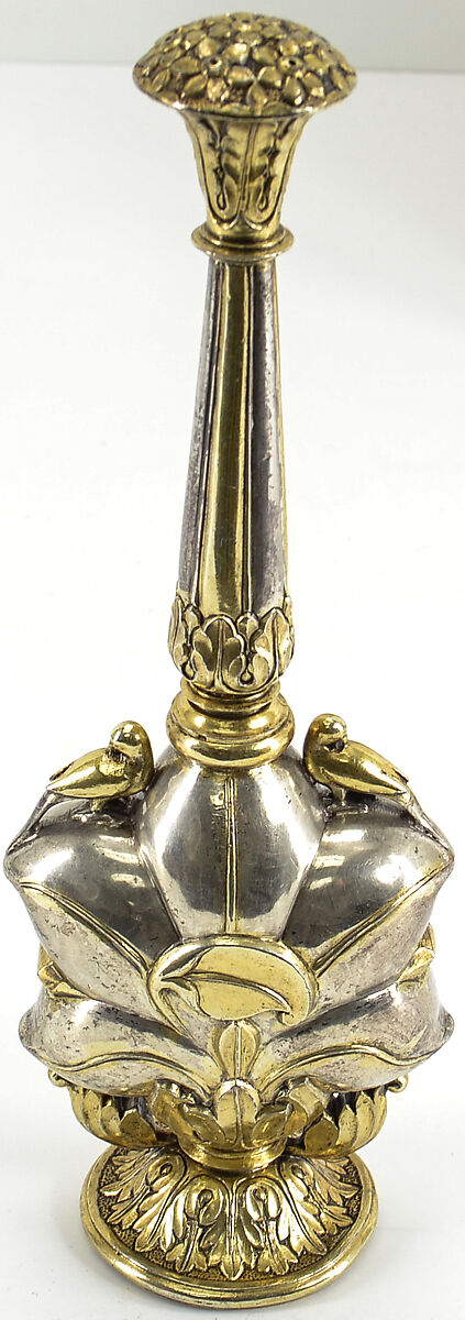 Rosewater Sprinkler (Gulab Pash), Silver; surface partially gilt 