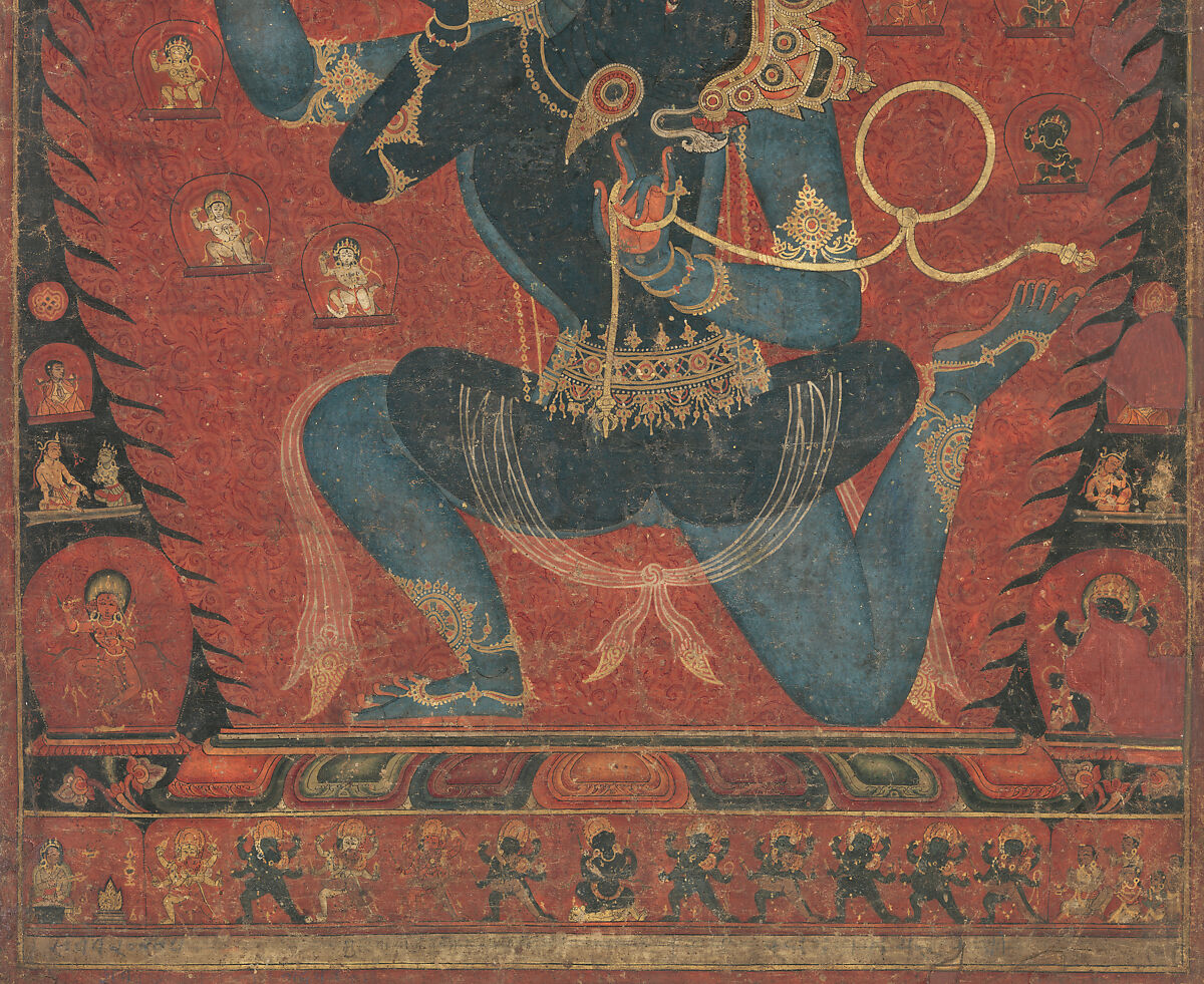 Achala with His Consort Vishvavajri, Distemper on cloth, Nepal, Kathmandu Valley