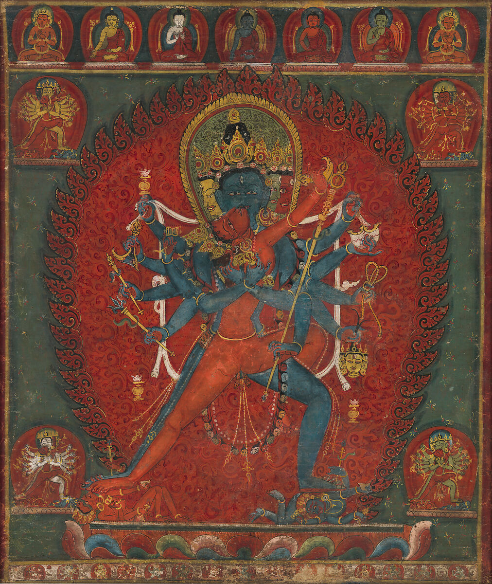 Chakrasamvara and Vajravarahi, Distemper on cotton, Nepal, Kathmandu Valley 