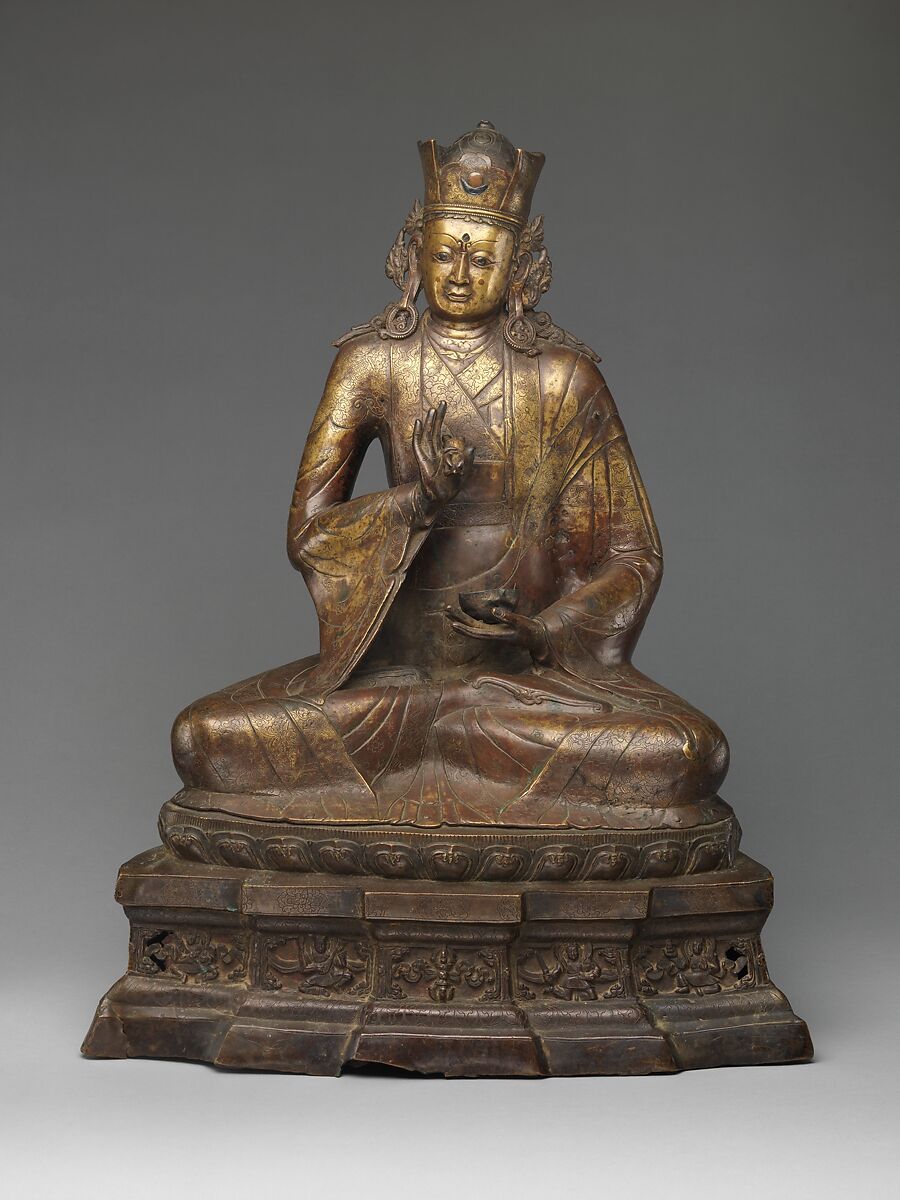 The Spiritual Master Padmasambhava, Copper alloy with copper and silver inlay, Western Tibet or Ladakh 