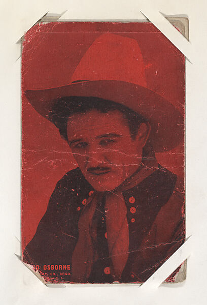 Bud Osborne from Western Stars or Scenes Exhibit Cards series (W412), Exhibit Supply Company, Commercial color photolithograph 