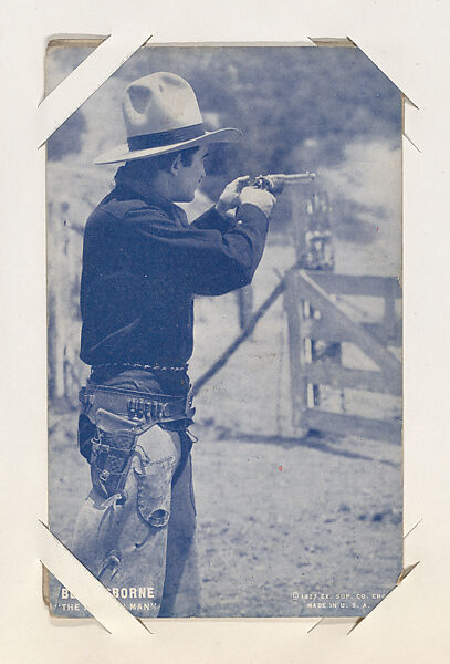 Bud Osborne "The Two-Gun Man" from Western Stars or Scenes Exhibit Cards series (W412), Exhibit Supply Company, Commercial color photolithograph 