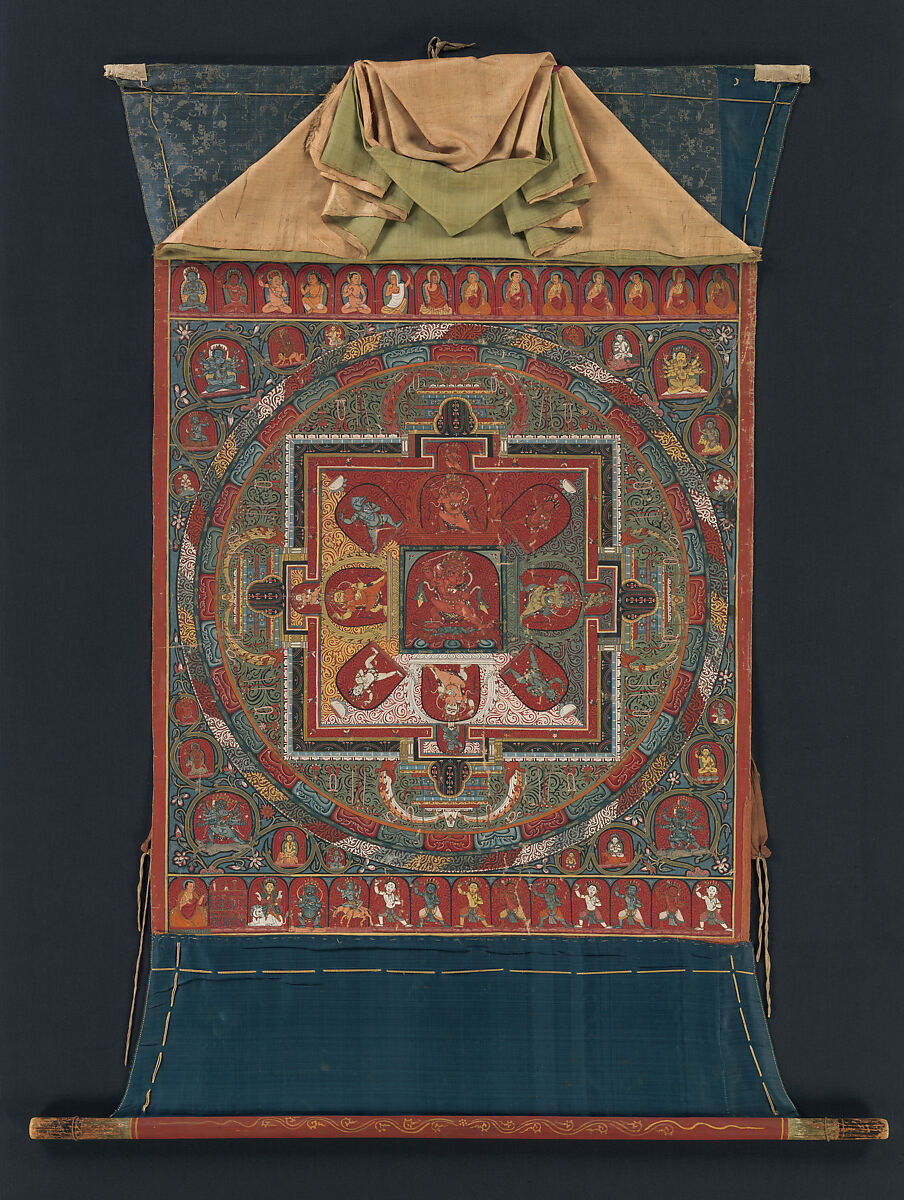 Mandala of Raktayamari, Mikyo Dorje, Distemper on cloth, Central Tibet 