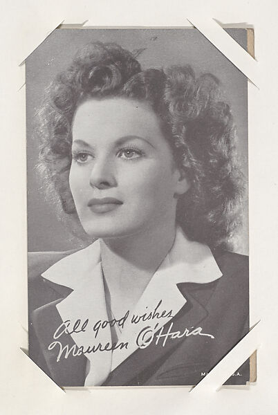 Maureen O'Hara from Movie Stars Exhibit Cards series (W401), Commercial photolithograph 