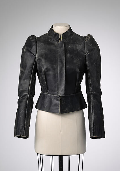 Ensemble, Maison Margiela (French, founded 1988), (a) leather, metal, (b) wool, (c) leather, metal, French