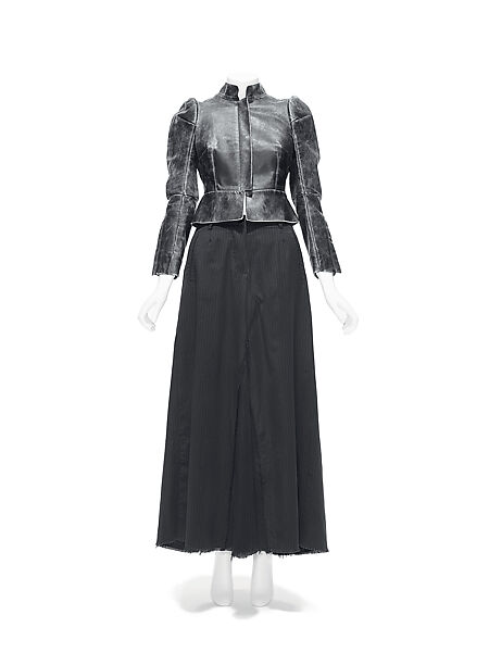 Ensemble, Maison Margiela (French, founded 1988), (a) leather, metal, (b) wool, (c) leather, metal, French