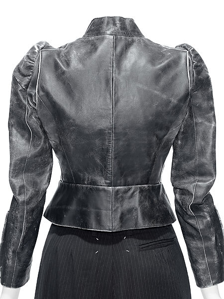 Ensemble, Maison Margiela (French, founded 1988), (a) leather, metal, (b) wool, (c) leather, metal, French