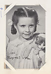 Margaret O'Brien from Movie Stars Exhibit Cards series (W401), Commercial photolithograph