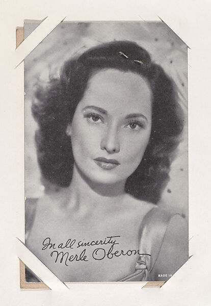 Merle Oberon from Movie Stars Exhibit Cards series (W401), Commercial photolithograph 