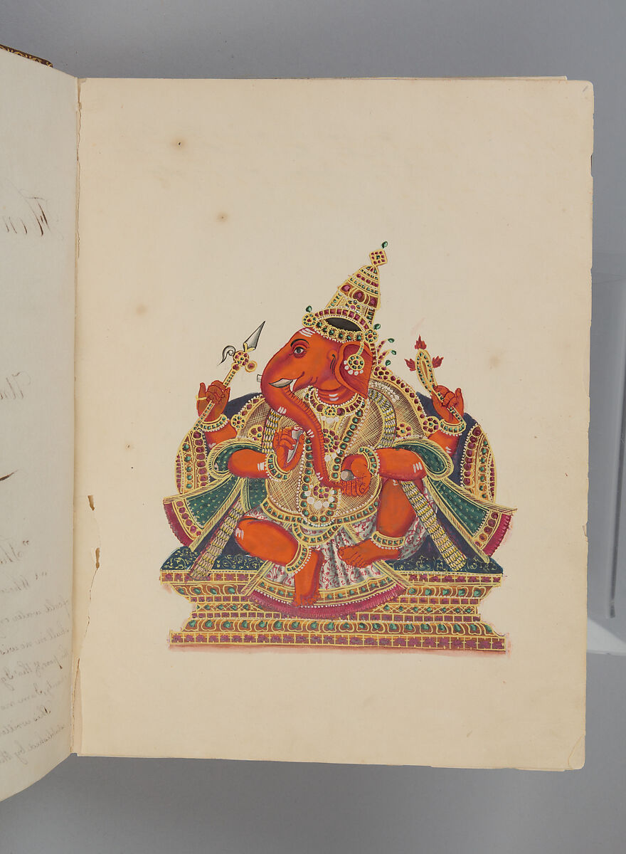 Album depicting one hundred Hindu gods, Unidentified artists (Indian, Madurai, ca. 1830s), Watercolor, ink, and gold on paper, India, Madurai, Tamil Nadu
