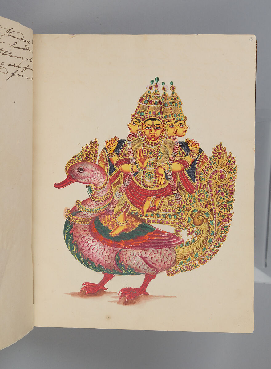 Album depicting one hundred Hindu gods, Unidentified artists (Indian, Madurai, ca. 1830s), Watercolor, ink, and gold on paper, India, Madurai, Tamil Nadu