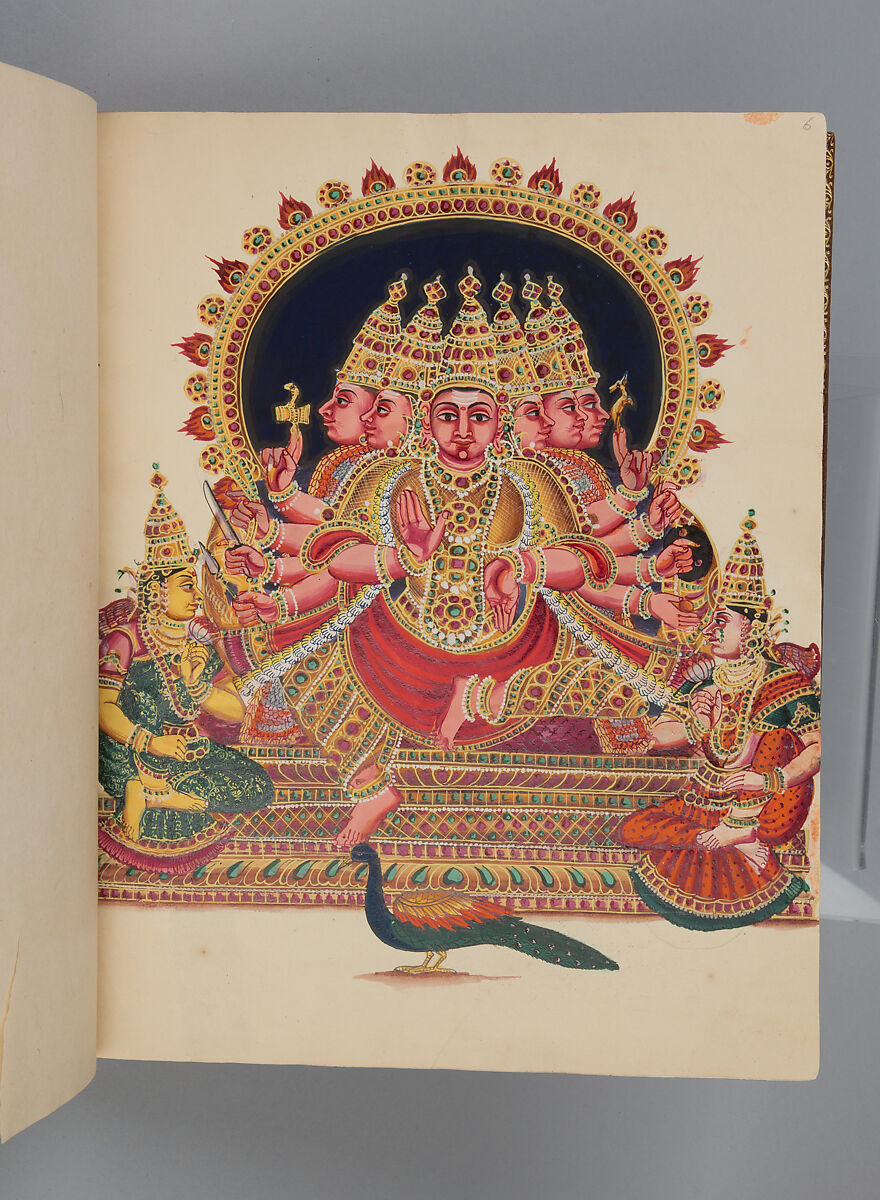 Album depicting one hundred Hindu gods, Unidentified artists (Indian, Madurai, ca. 1830s), Watercolor, ink, and gold on paper, India, Madurai, Tamil Nadu