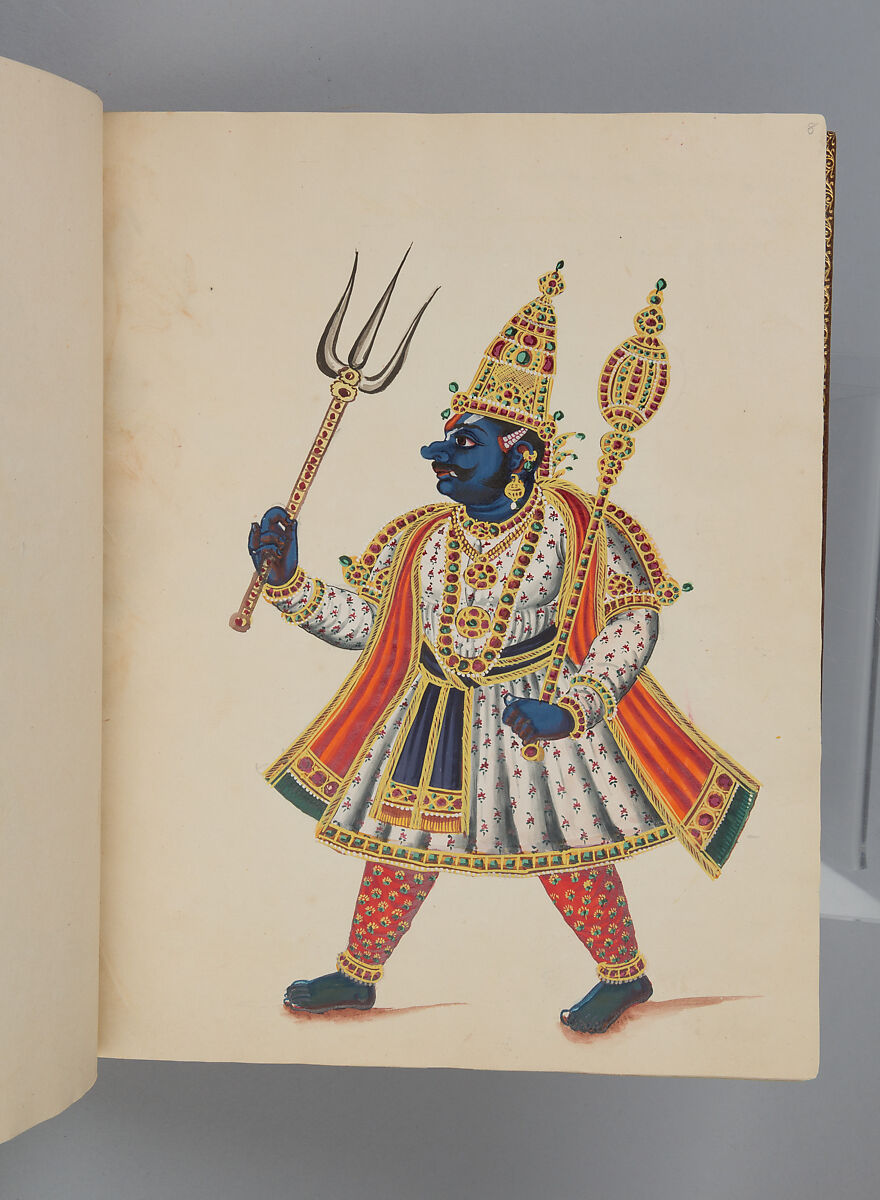 Album depicting one hundred Hindu gods, Unidentified artists (Indian, Madurai, ca. 1830s), Watercolor, ink, and gold on paper, India, Madurai, Tamil Nadu