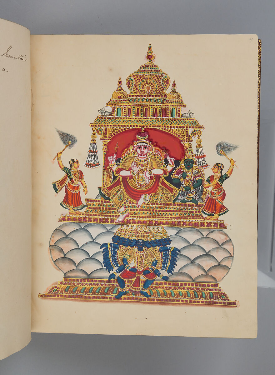 Album depicting one hundred Hindu gods, Unidentified artists (Indian, Madurai, ca. 1830s), Watercolor, ink, and gold on paper, India, Madurai, Tamil Nadu