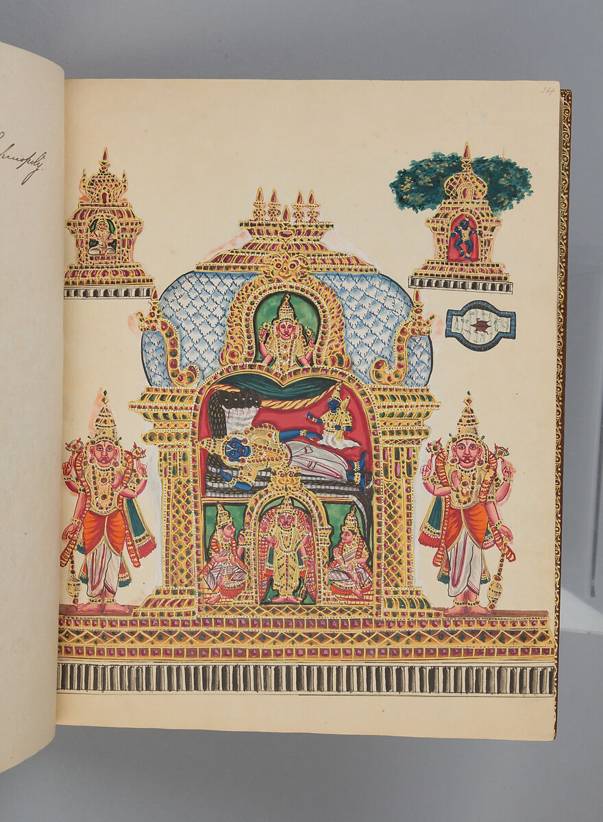Album depicting one hundred Hindu gods, Unidentified artists (Indian, Madurai, ca. 1830s), Watercolor, ink, and gold on paper, India, Madurai, Tamil Nadu