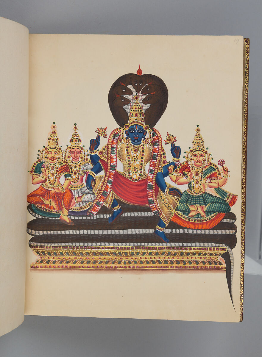 Album depicting one hundred Hindu gods, Unidentified artists (Indian, Madurai, ca. 1830s), Watercolor, ink, and gold on paper, India, Madurai, Tamil Nadu