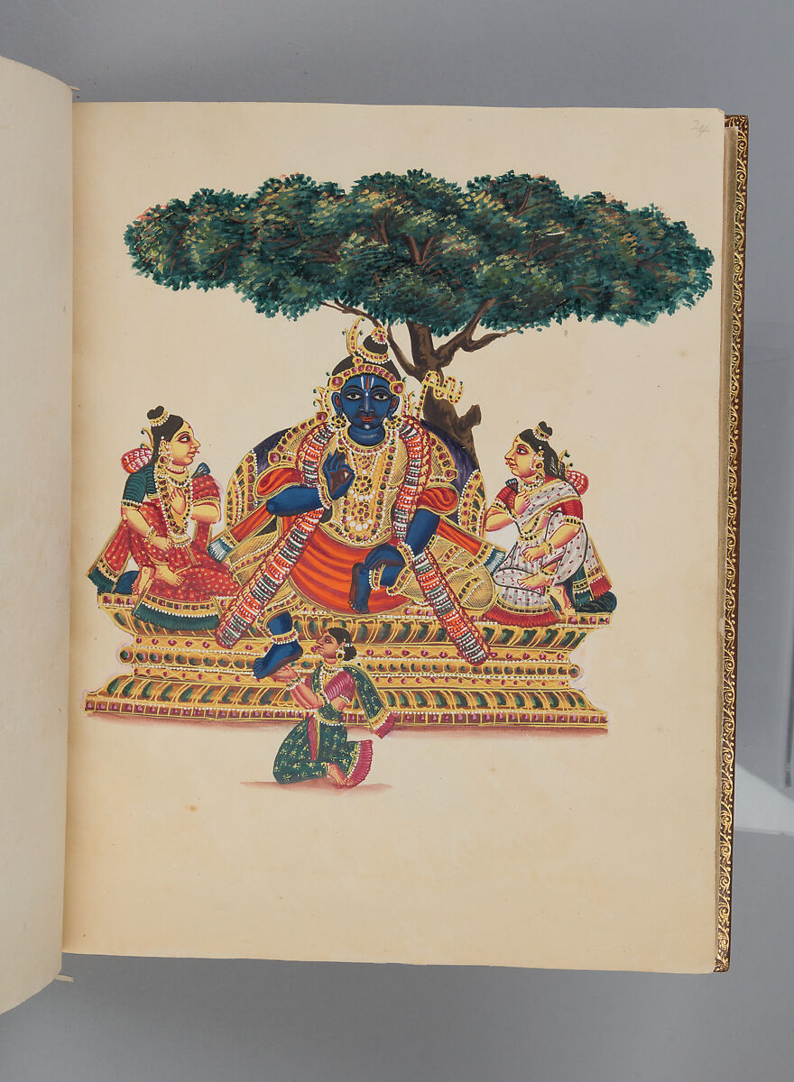 Album depicting one hundred Hindu gods, Unidentified artists (Indian, Madurai, ca. 1830s), Watercolor, ink, and gold on paper, India, Madurai, Tamil Nadu