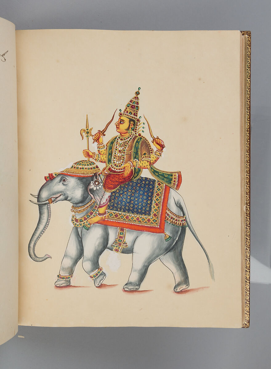 Album depicting one hundred Hindu gods, Unidentified artists (Indian, Madurai, ca. 1830s), Watercolor, ink, and gold on paper, India, Madurai, Tamil Nadu