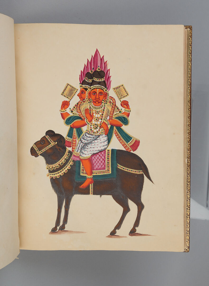 Album depicting one hundred Hindu gods, Unidentified artists (Indian, Madurai, ca. 1830s), Watercolor, ink, and gold on paper, India, Madurai, Tamil Nadu