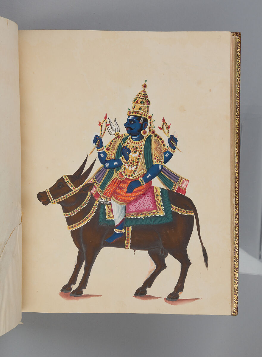 Album depicting one hundred Hindu gods, Unidentified artists (Indian, Madurai, ca. 1830s), Watercolor, ink, and gold on paper, India, Madurai, Tamil Nadu