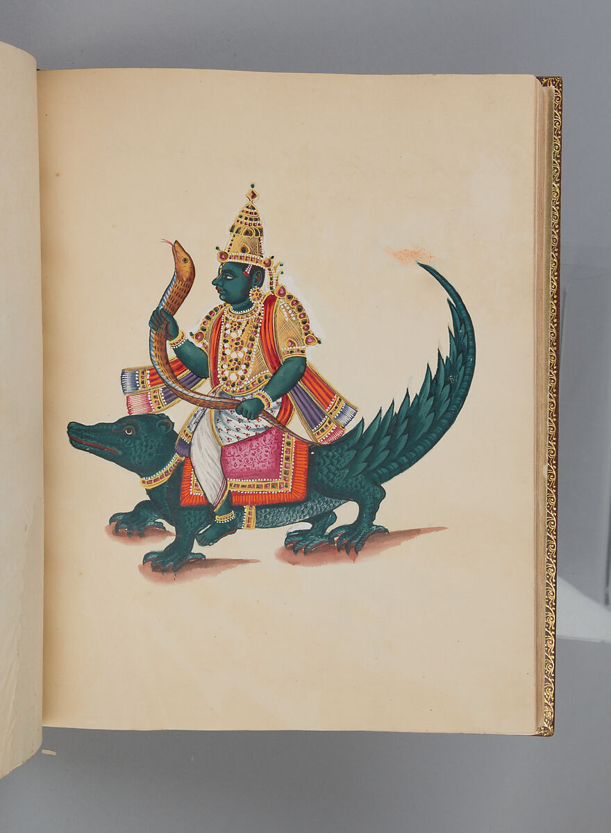Album depicting one hundred Hindu gods, Unidentified artists (Indian, Madurai, ca. 1830s), Watercolor, ink, and gold on paper, India, Madurai, Tamil Nadu