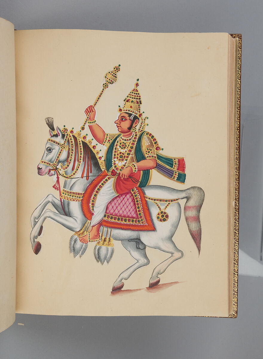 Album depicting one hundred Hindu gods, Unidentified artists (Indian, Madurai, ca. 1830s), Watercolor, ink, and gold on paper, India, Madurai, Tamil Nadu