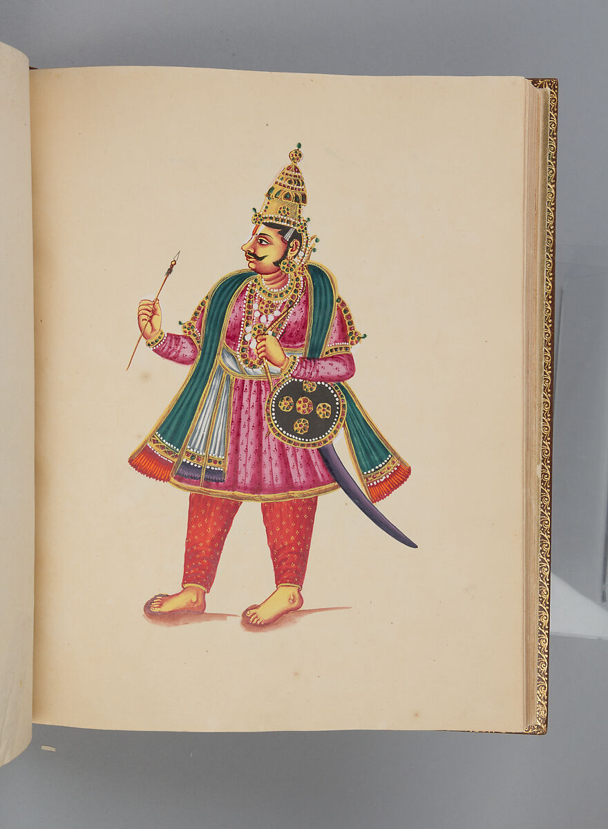 Album depicting one hundred Hindu gods, Unidentified artists (Indian, Madurai, ca. 1830s), Watercolor, ink, and gold on paper, India, Madurai, Tamil Nadu