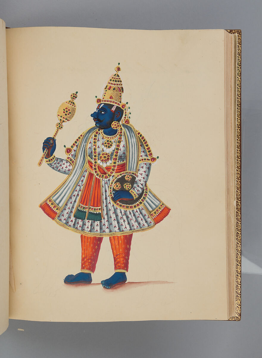 Album depicting one hundred Hindu gods, Unidentified artists (Indian, Madurai, ca. 1830s), Watercolor, ink, and gold on paper, India, Madurai, Tamil Nadu