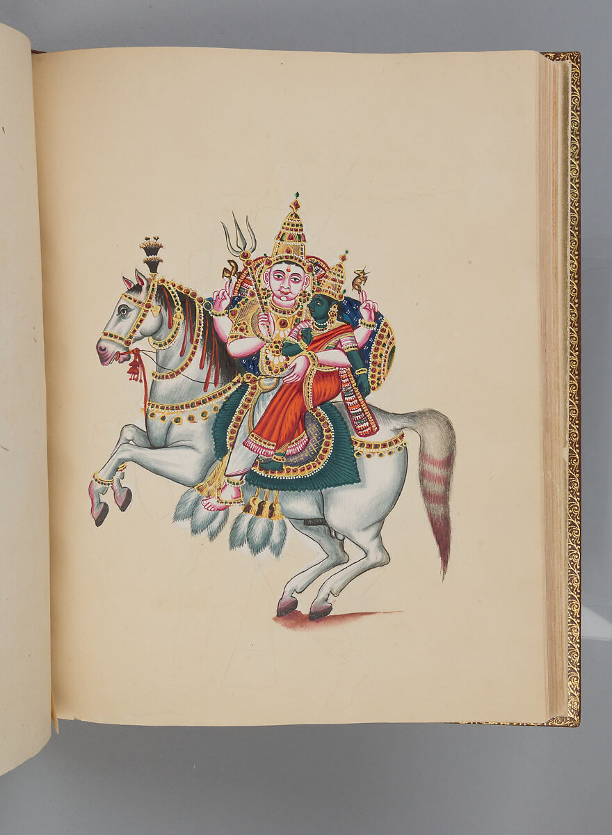 Album depicting one hundred Hindu gods, Unidentified artists (Indian, Madurai, ca. 1830s), Watercolor, ink, and gold on paper, India, Madurai, Tamil Nadu