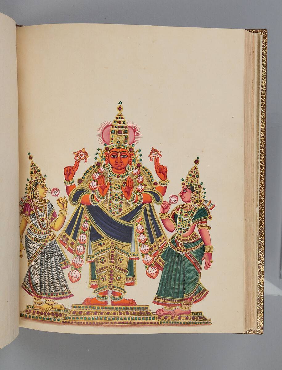 Album depicting one hundred Hindu gods, Unidentified artists (Indian, Madurai, ca. 1830s), Watercolor, ink, and gold on paper, India, Madurai, Tamil Nadu