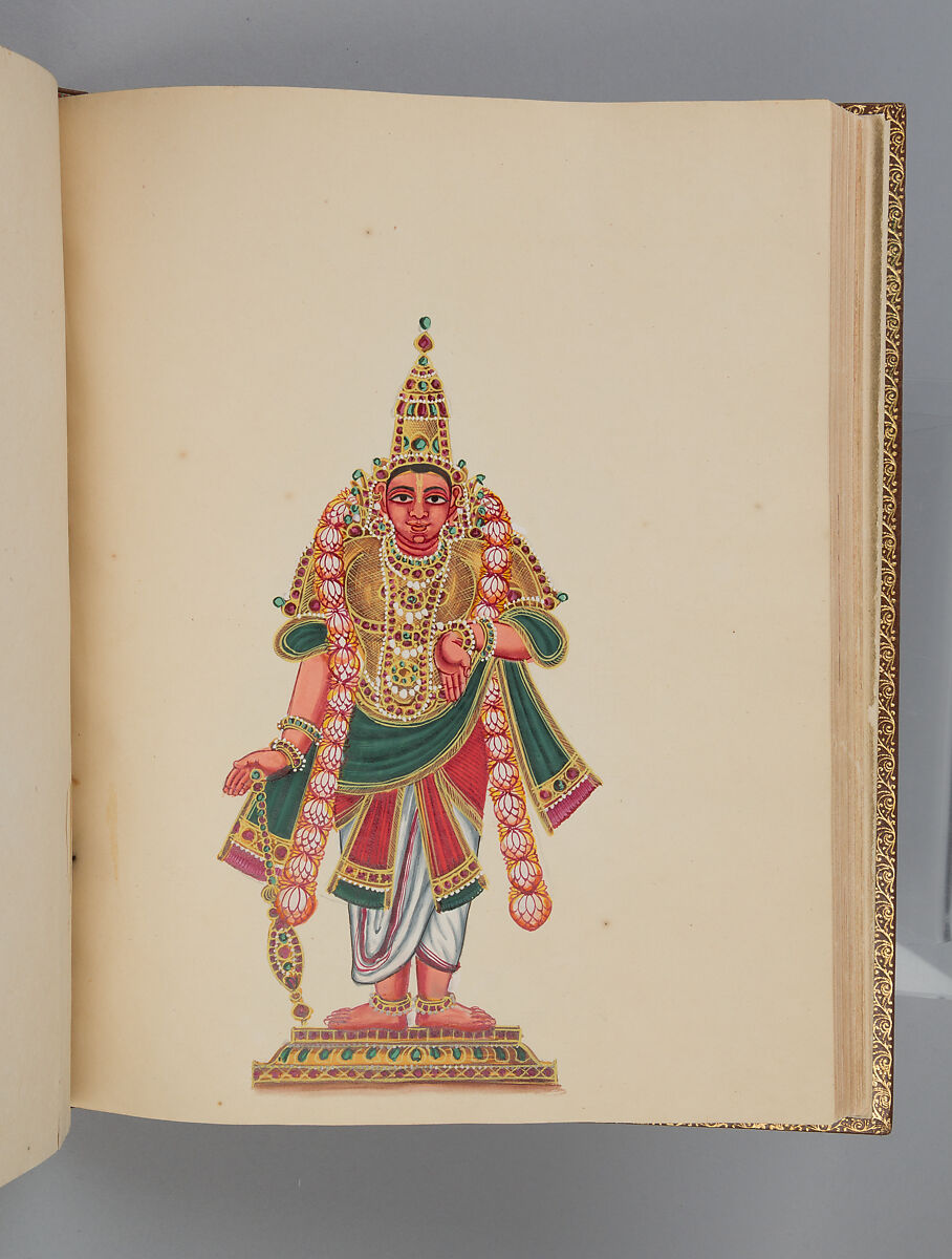 Album depicting one hundred Hindu gods, Unidentified artists (Indian, Madurai, ca. 1830s), Watercolor, ink, and gold on paper, India, Madurai, Tamil Nadu
