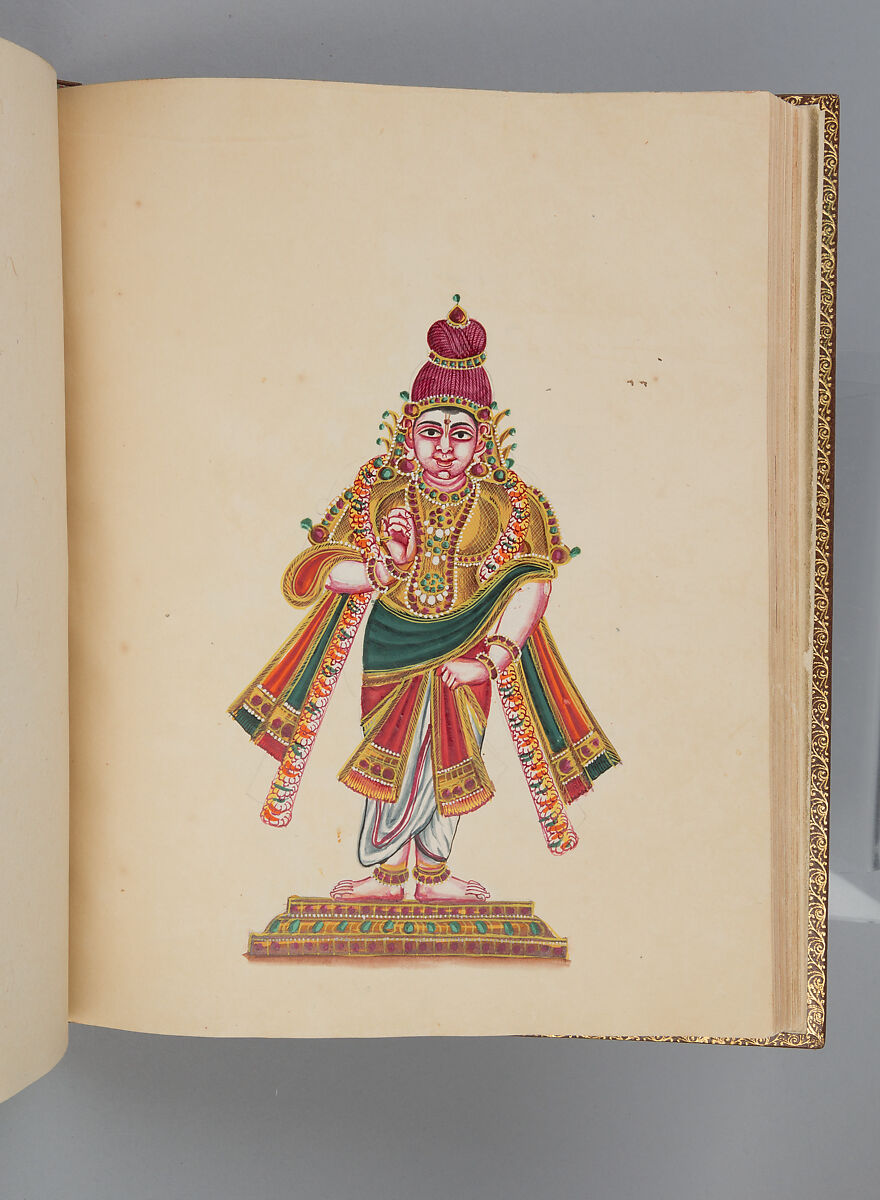 Album depicting one hundred Hindu gods, Unidentified artists (Indian, Madurai, ca. 1830s), Watercolor, ink, and gold on paper, India, Madurai, Tamil Nadu