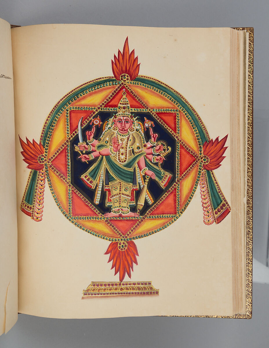 Album depicting one hundred Hindu gods, Unidentified artists (Indian, Madurai, ca. 1830s), Watercolor, ink, and gold on paper, India, Madurai, Tamil Nadu