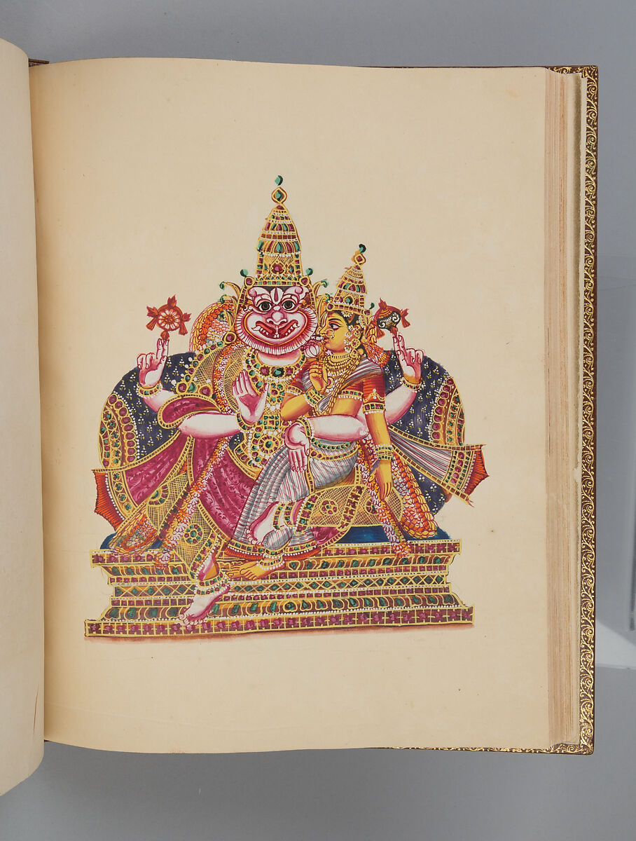 Album depicting one hundred Hindu gods, Unidentified artists (Indian, Madurai, ca. 1830s), Watercolor, ink, and gold on paper, India, Madurai, Tamil Nadu