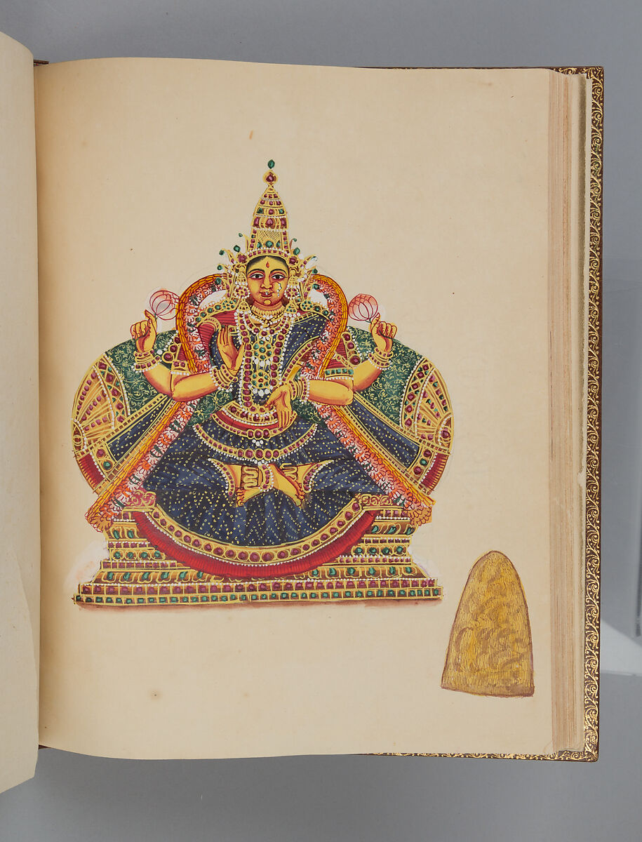 Album depicting one hundred Hindu gods, Unidentified artists (Indian, Madurai, ca. 1830s), Watercolor, ink, and gold on paper, India, Madurai, Tamil Nadu