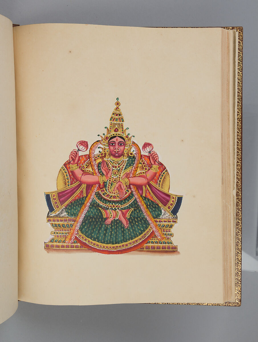 Album depicting one hundred Hindu gods, Unidentified artists (Indian, Madurai, ca. 1830s), Watercolor, ink, and gold on paper, India, Madurai, Tamil Nadu