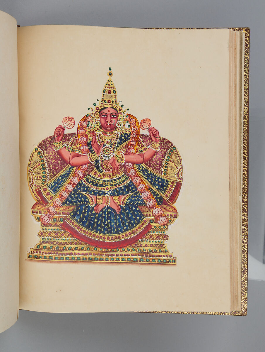 Album depicting one hundred Hindu gods, Unidentified artists (Indian, Madurai, ca. 1830s), Watercolor, ink, and gold on paper, India, Madurai, Tamil Nadu