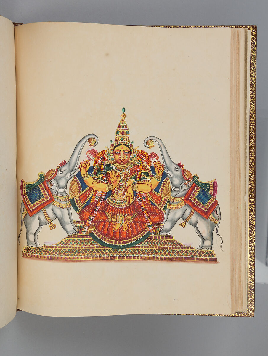 Album depicting one hundred Hindu gods, Unidentified artists (Indian, Madurai, ca. 1830s), Watercolor, ink, and gold on paper, India, Madurai, Tamil Nadu