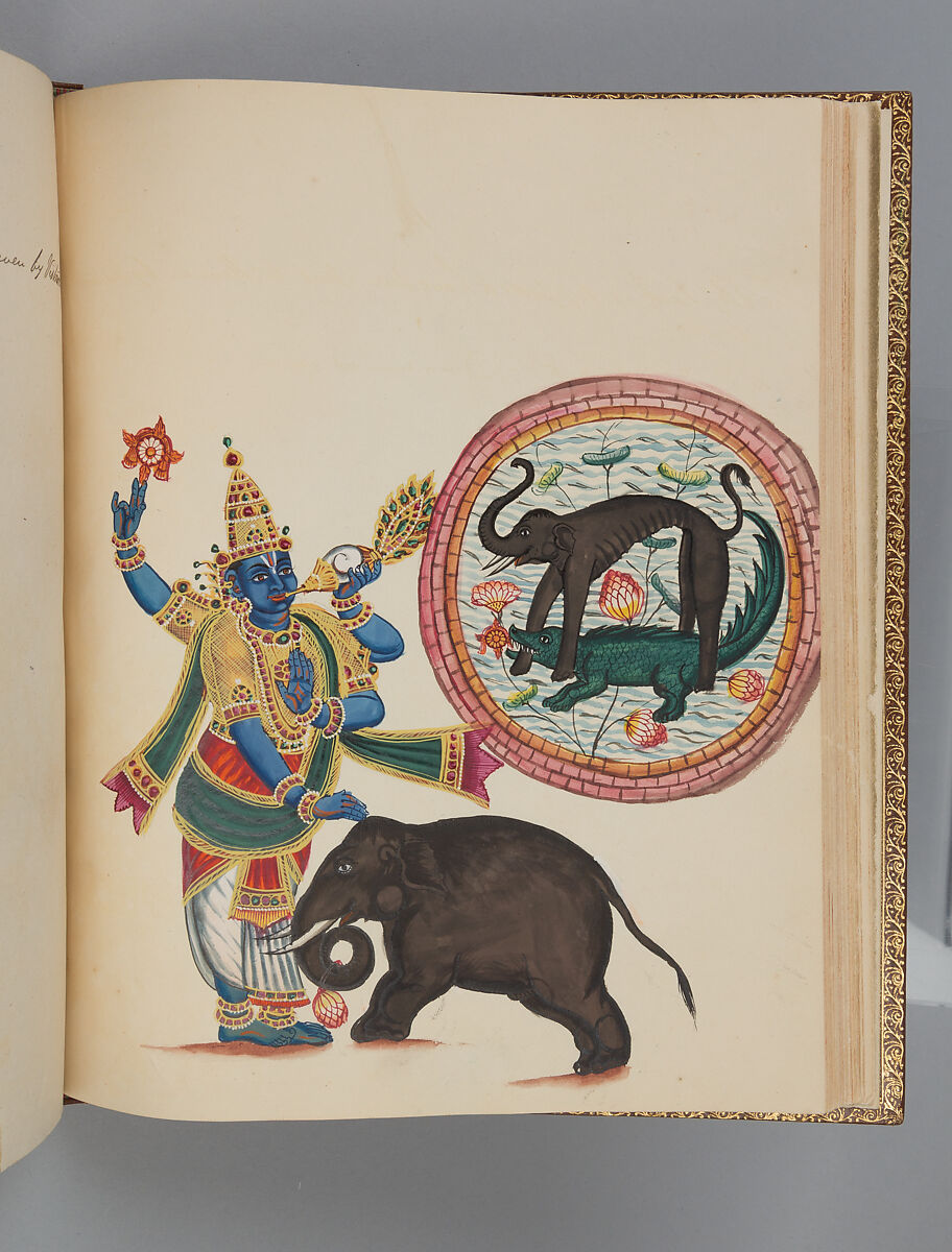 Album depicting one hundred Hindu gods, Unidentified artists (Indian, Madurai, ca. 1830s), Watercolor, ink, and gold on paper, India, Madurai, Tamil Nadu