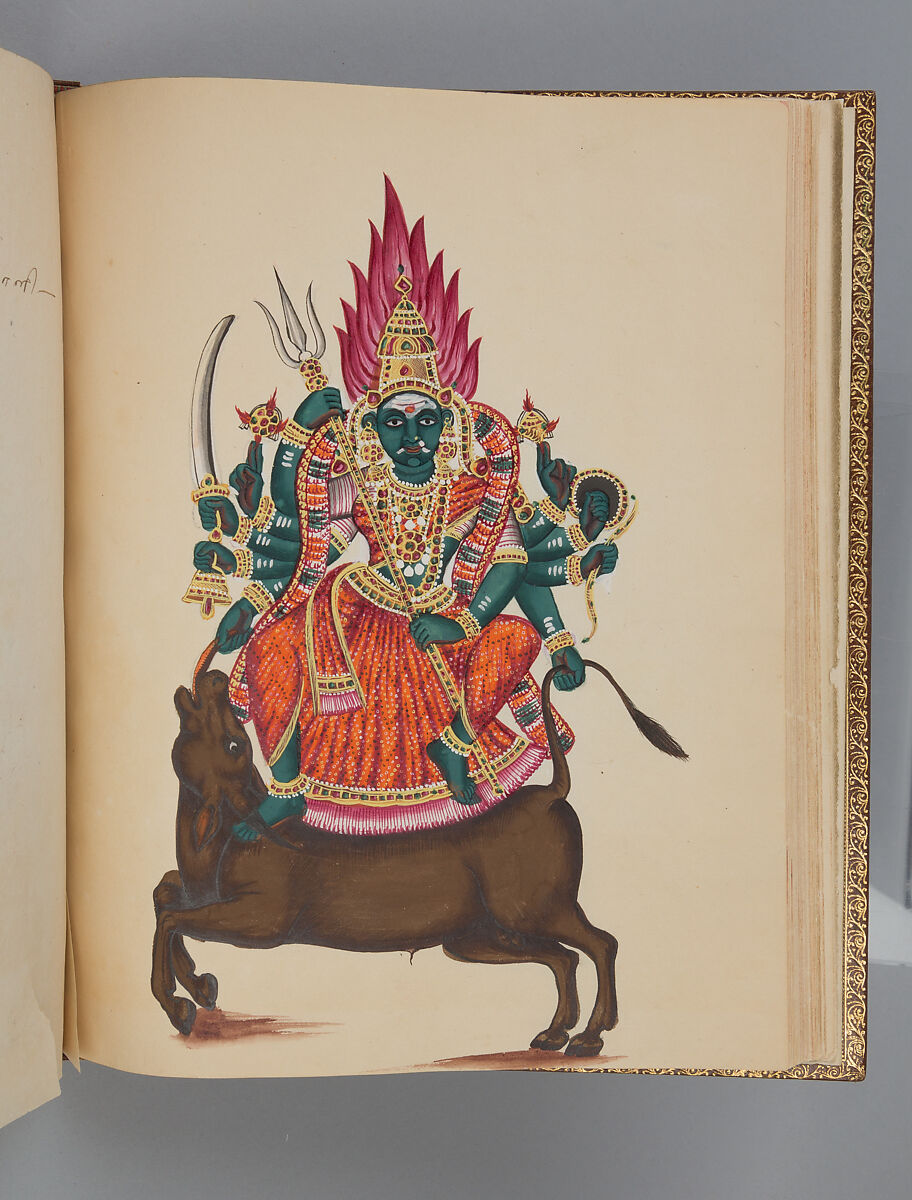Album depicting one hundred Hindu gods, Unidentified artists (Indian, Madurai, ca. 1830s), Watercolor, ink, and gold on paper, India, Madurai, Tamil Nadu