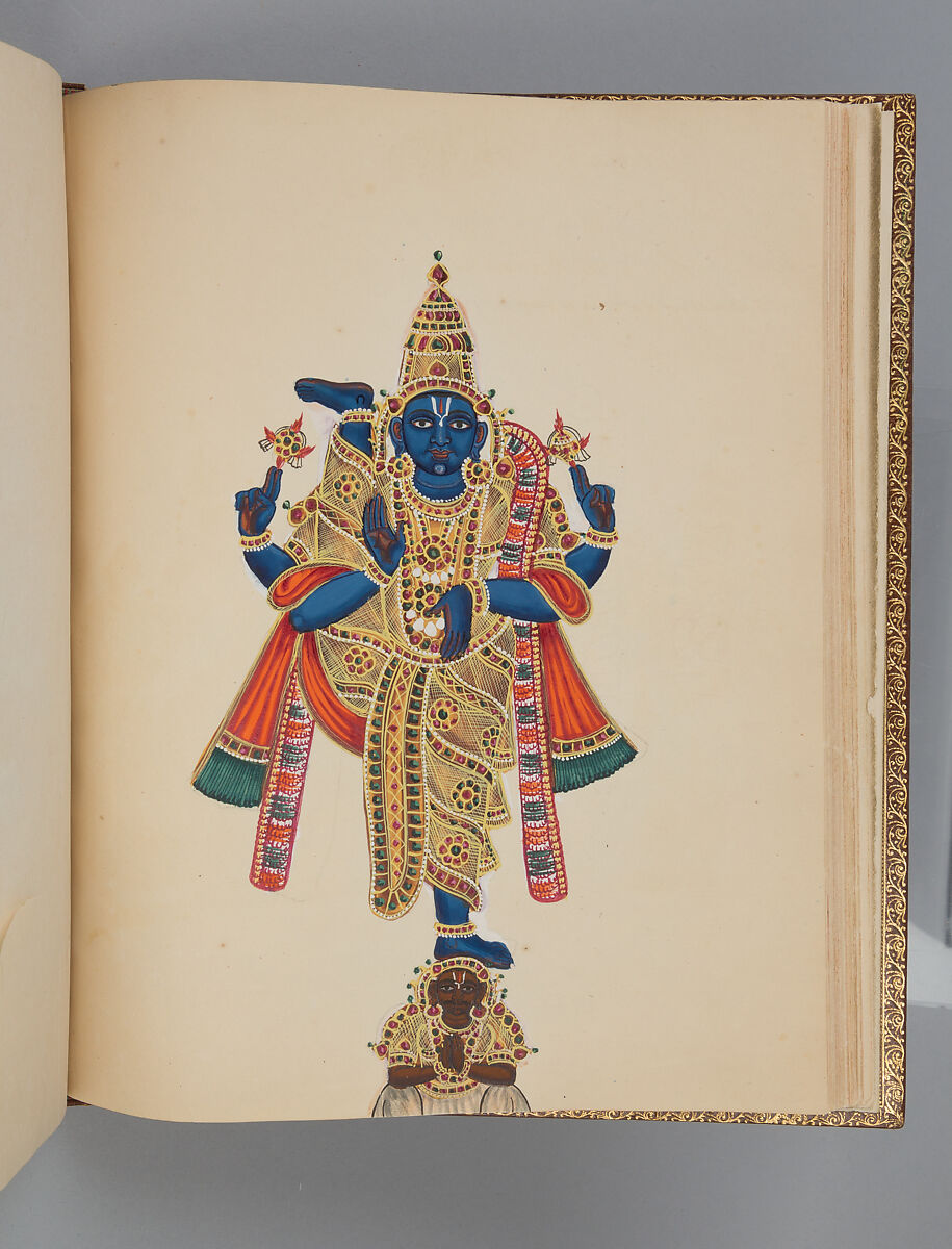 Album depicting one hundred Hindu gods, Unidentified artists (Indian, Madurai, ca. 1830s), Watercolor, ink, and gold on paper, India, Madurai, Tamil Nadu
