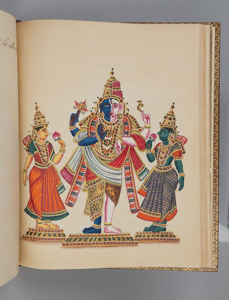 Album depicting one hundred Hindu gods, Unidentified artists (Indian, Madurai, ca. 1830s), Watercolor, ink, and gold on paper, India, Madurai, Tamil Nadu