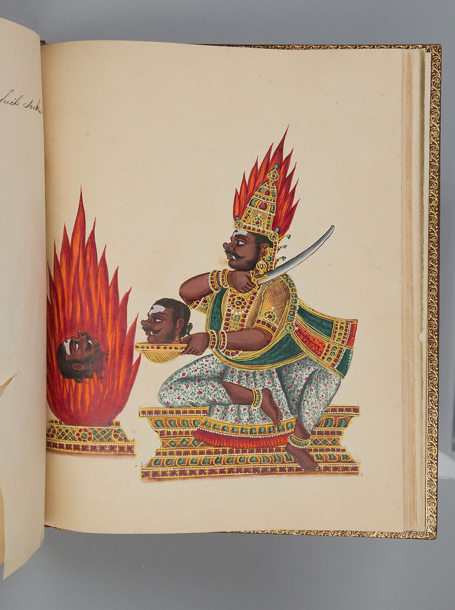 Album depicting one hundred Hindu gods, Unidentified artists (Indian, Madurai, ca. 1830s), Watercolor, ink, and gold on paper, India, Madurai, Tamil Nadu